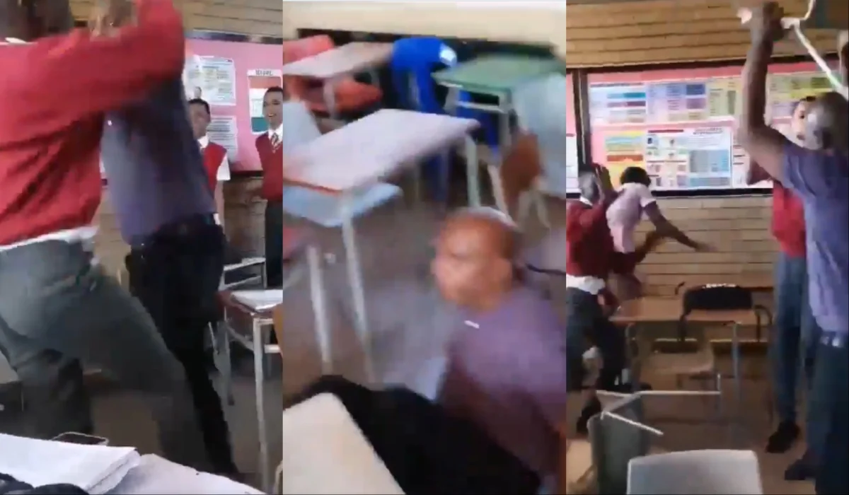 Teacher pupil fist fight